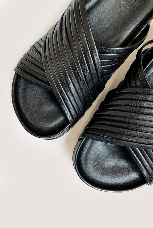Stripes Sandal Black