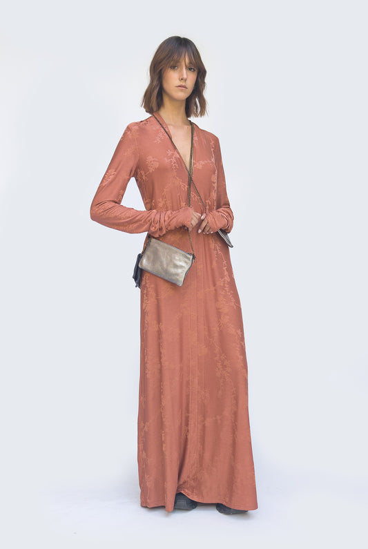 Long Dress in jersey terracotta