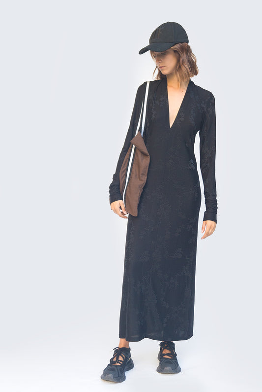 Long Dress in jersey nero