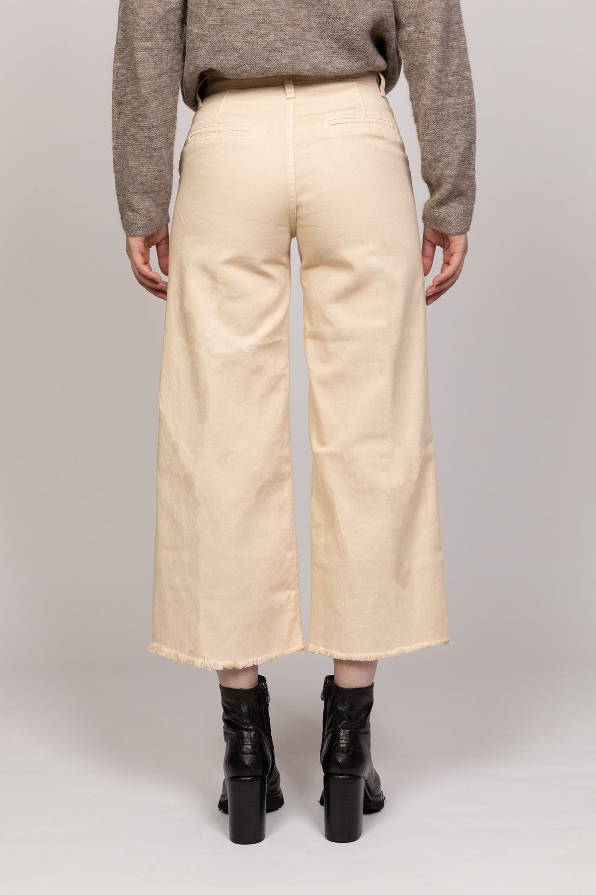 Pantalone drill cotone bianco