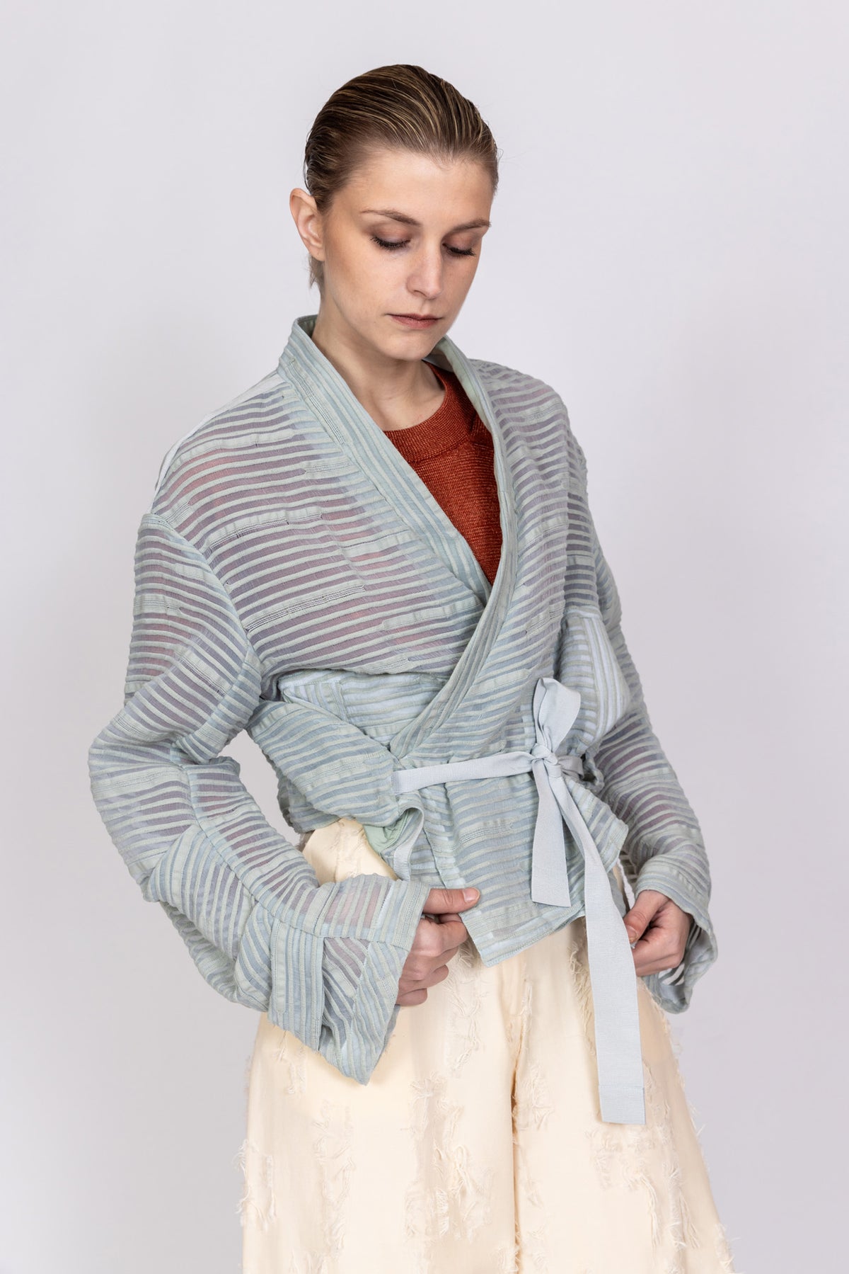 Giacchino Kimono in devorè di cotone