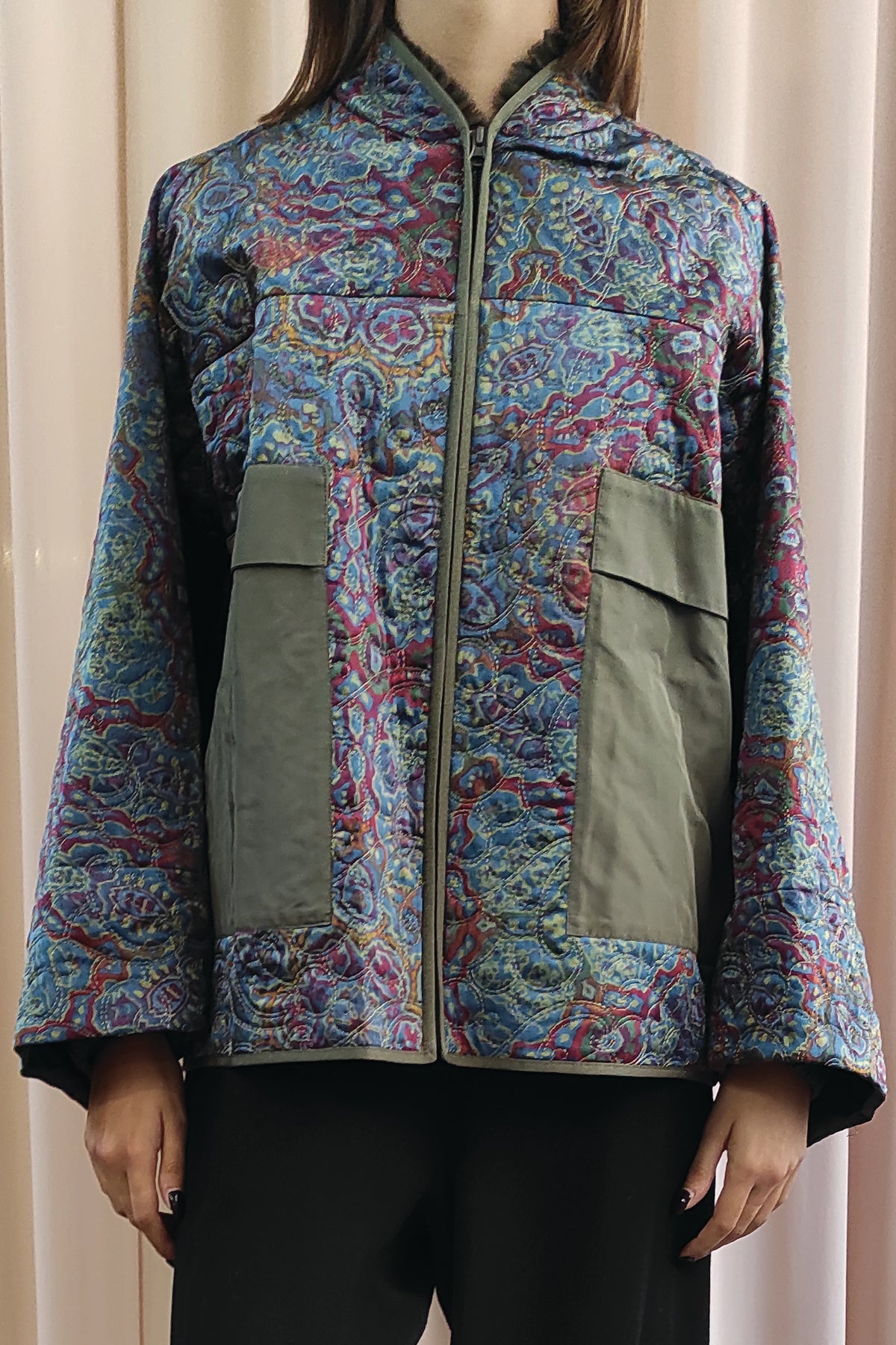 Bomber fantasia in tessuto jacquard