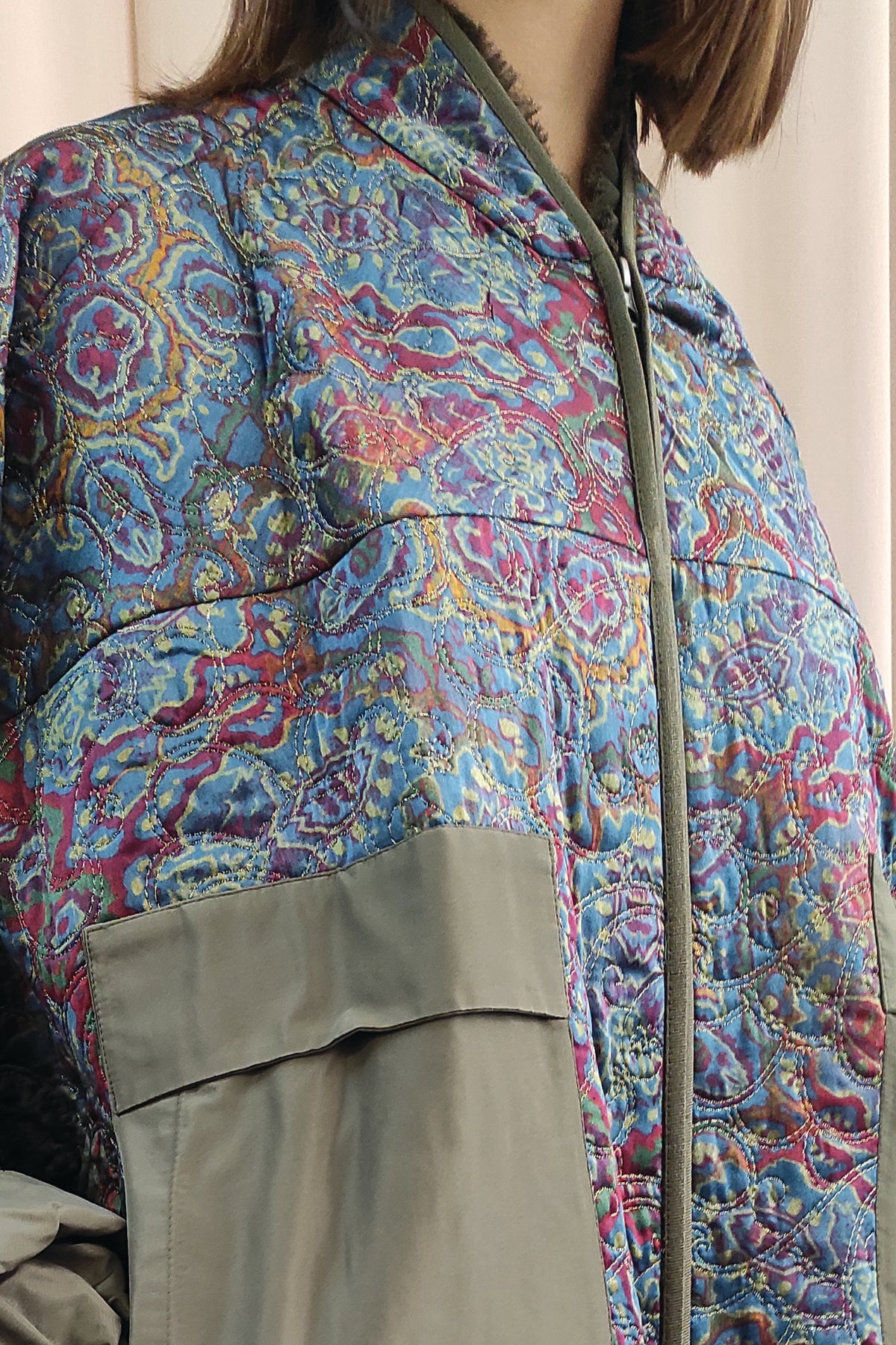 Bomber fantasia in tessuto jacquard