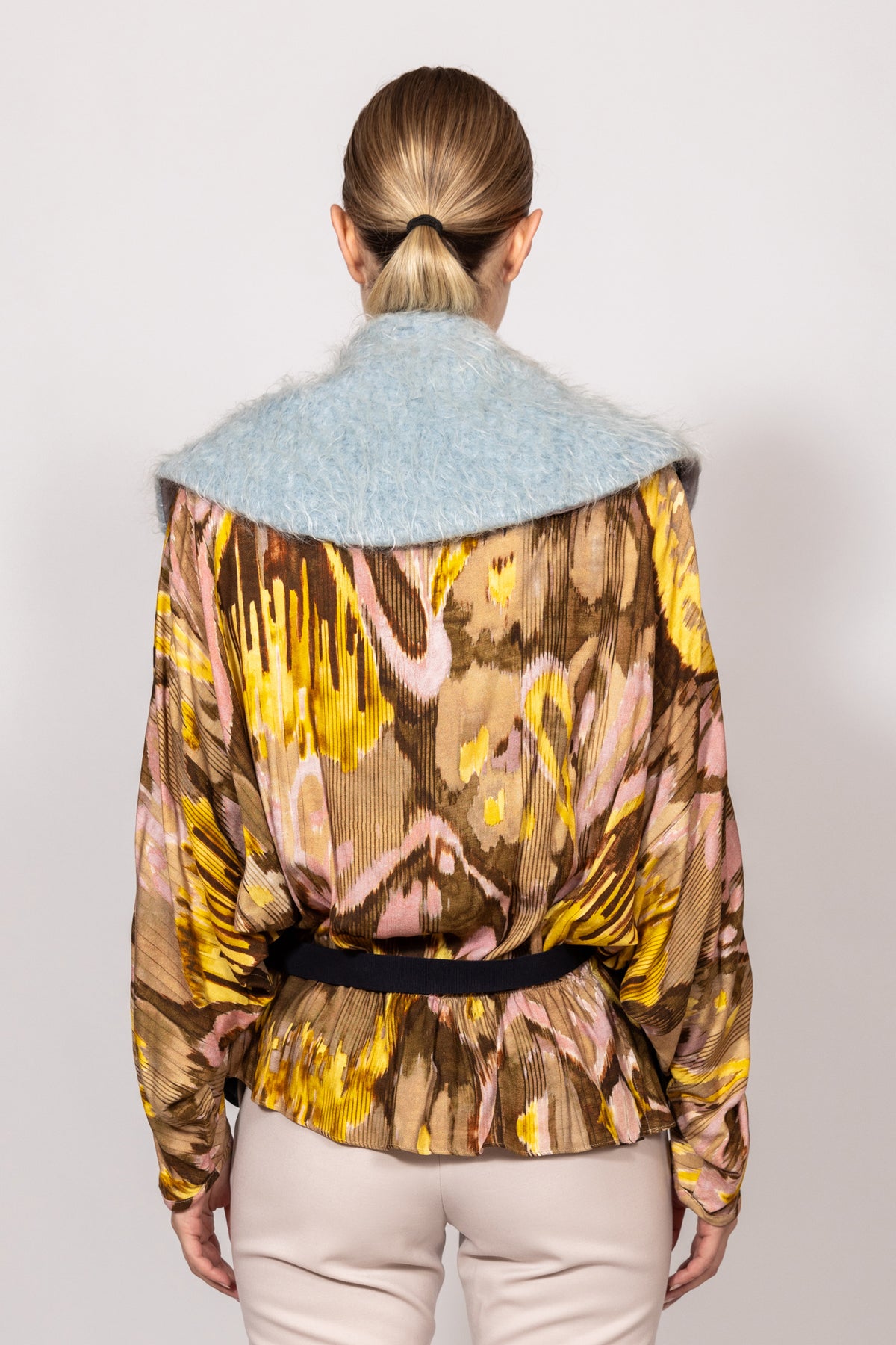 Gilet in tessuto jacquard lemon e fur wool