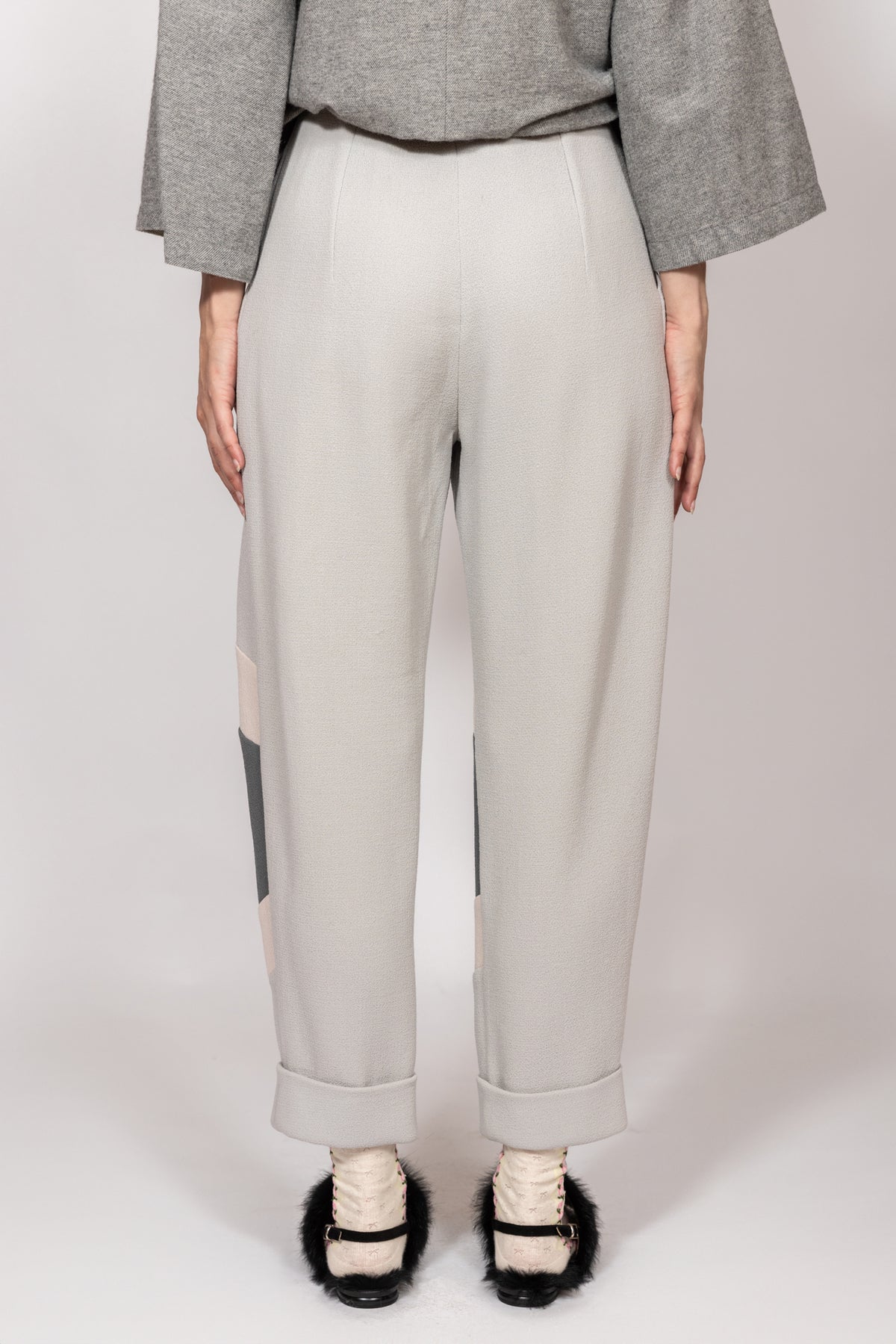 Pantalone in doppia crepe grigio