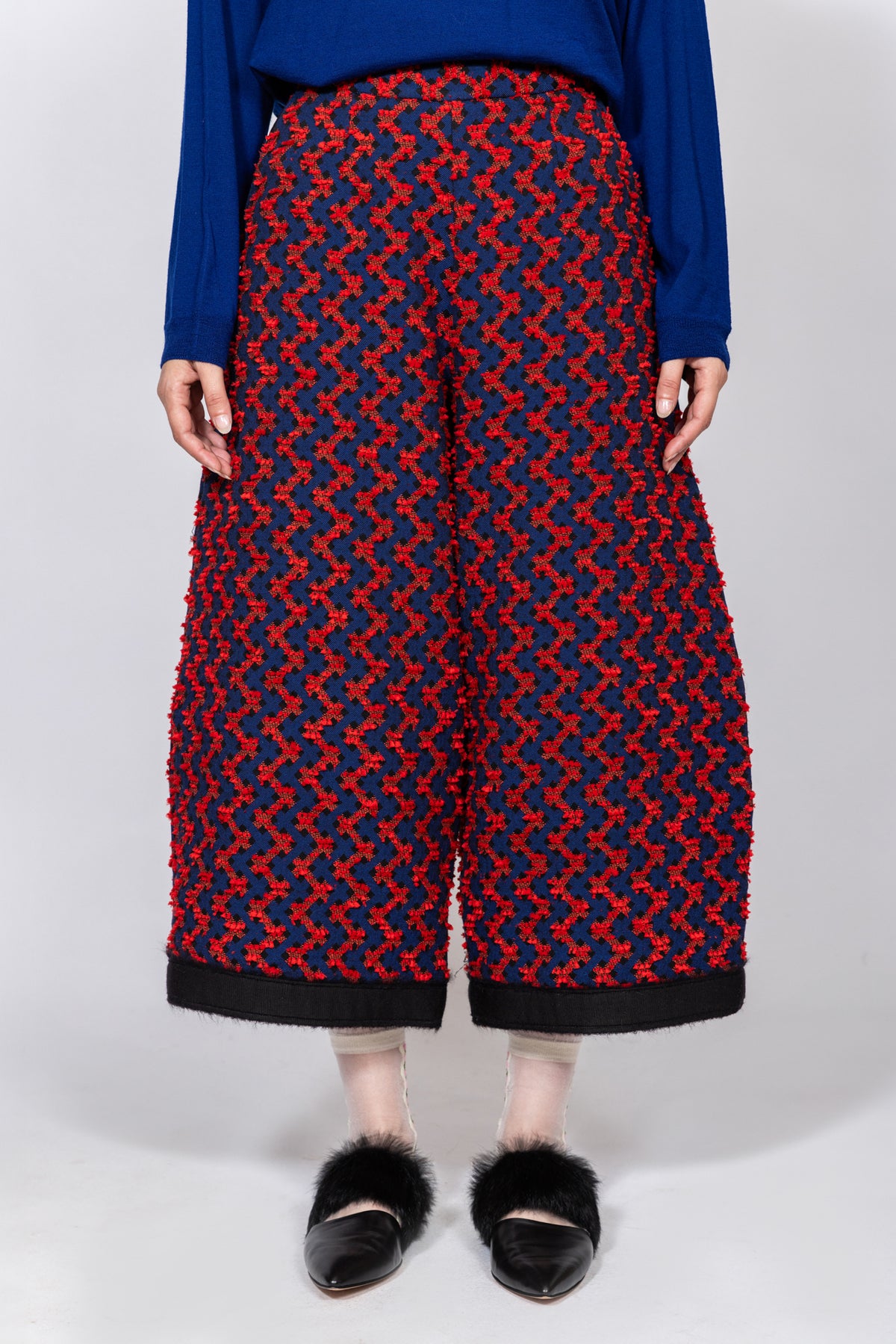 Pantalone in jacquard di lana