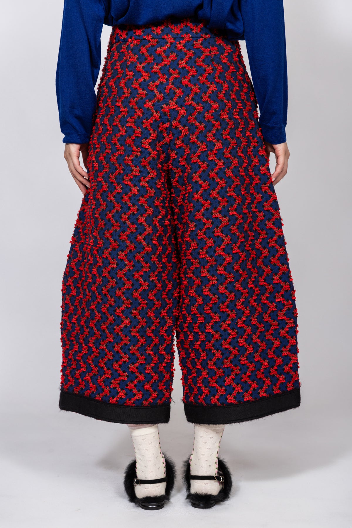 Pantalone in jacquard di lana